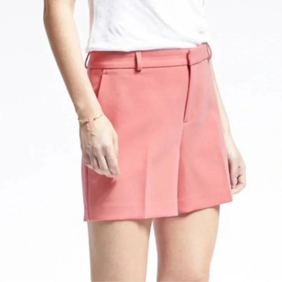 Banana  Republic Tailored City Shorts Stretch Crepe Orange Size 0 NWOT - Picture 3 of 16